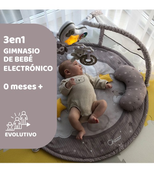 Gimnasio para bebés Nattou Manta de actividades con arco acolchado Plus  Luna&Axel verde/beige